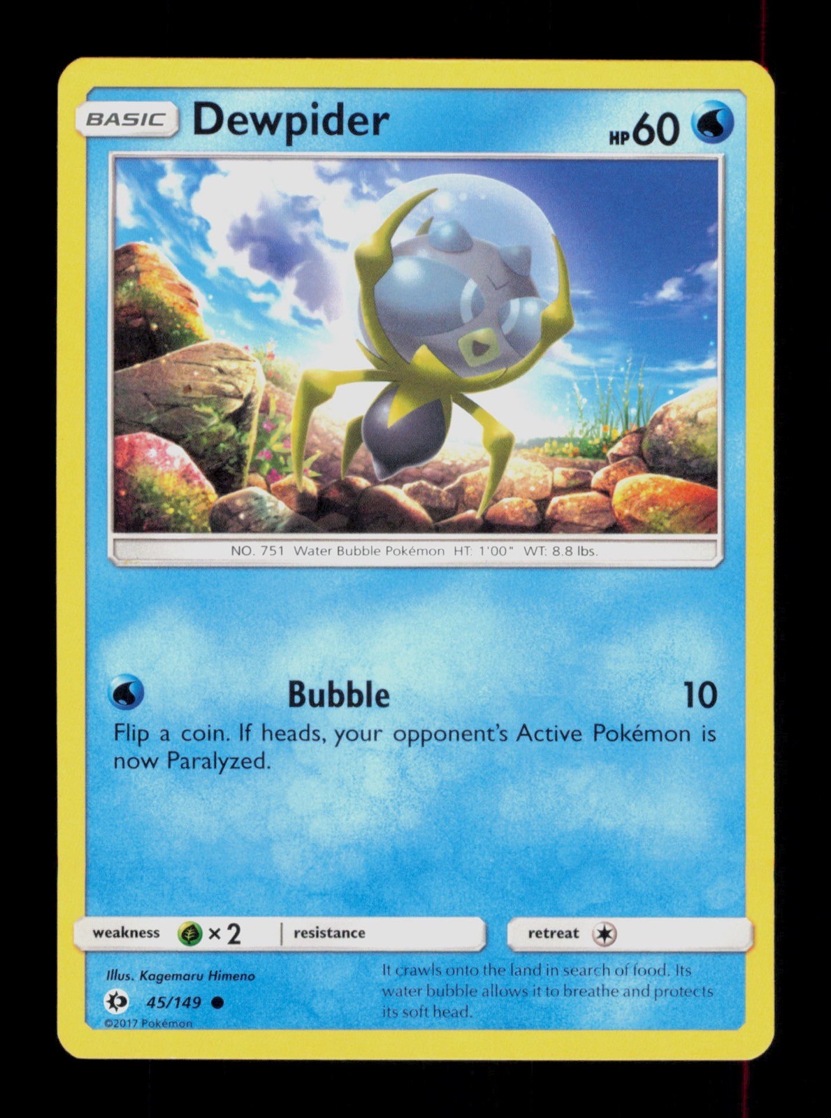 Dewpider 45/149 Pokemon Sun&Moon Trading Card TC