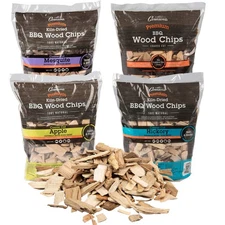 All Natural Wood Chips for Smoker, 4 Pack - Apple, Cherry, Hickory, Mesquite ...