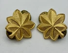 WWII WW2 Era US Army Major Gold Oak Leaf Leaves Military Pin Back - Meyer #224D