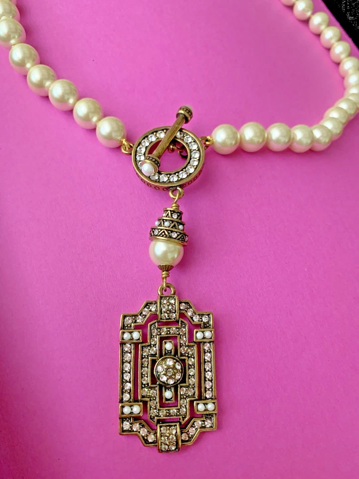 Collar HEIDI DAUS Marfil Perla Cristal Swarovski Edición Clásica Palanca Cuentas Foto 3 de 4