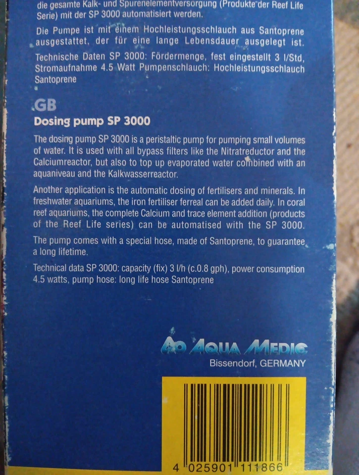 Bomba dosificadora, Aqua Medic SP 3000 Foto 2 de 2