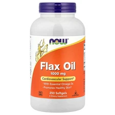 Now Foods Flax Oil Essential Omega-3 s 1000 mg 250 Softgels GMP Quality Assured