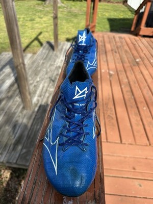Mizuno Alpha FG Made In Japan Size 10.5 US Soccer Cleats Blue