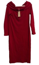 Universal Thread Womens Ruby Red Sweater Dress Large Bodycon Soft Long Sleeve