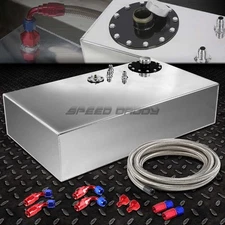 17 GALLON TOP-FEED ALUMINUM FUEL CELL GAS TANK+CAP+LEVEL SENDER+STEEL LINE KIT