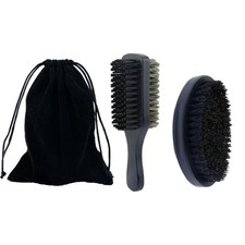 2-Sided Hair Brush for Men and Pure Boar Bristle Beard Brush Set, Pocket Trav...
