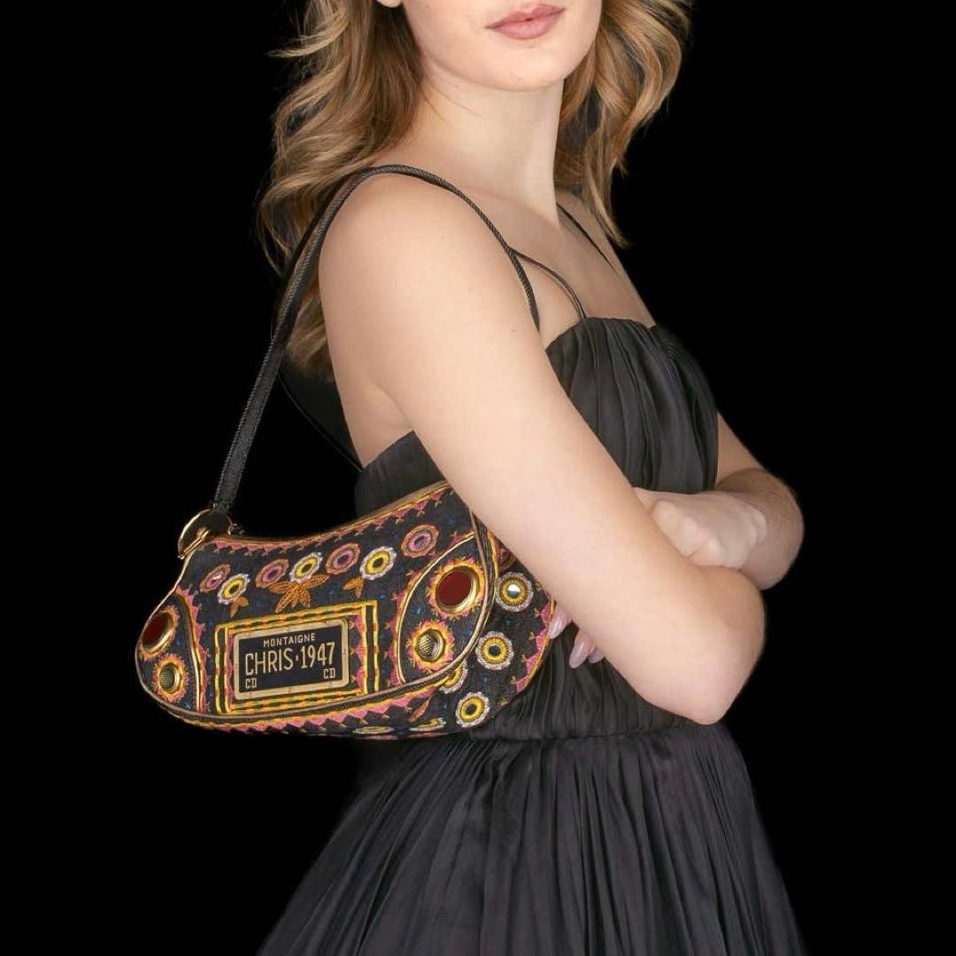 Dior Cadillac John Galliano Saddle Bag 2001 Denim Embroidery