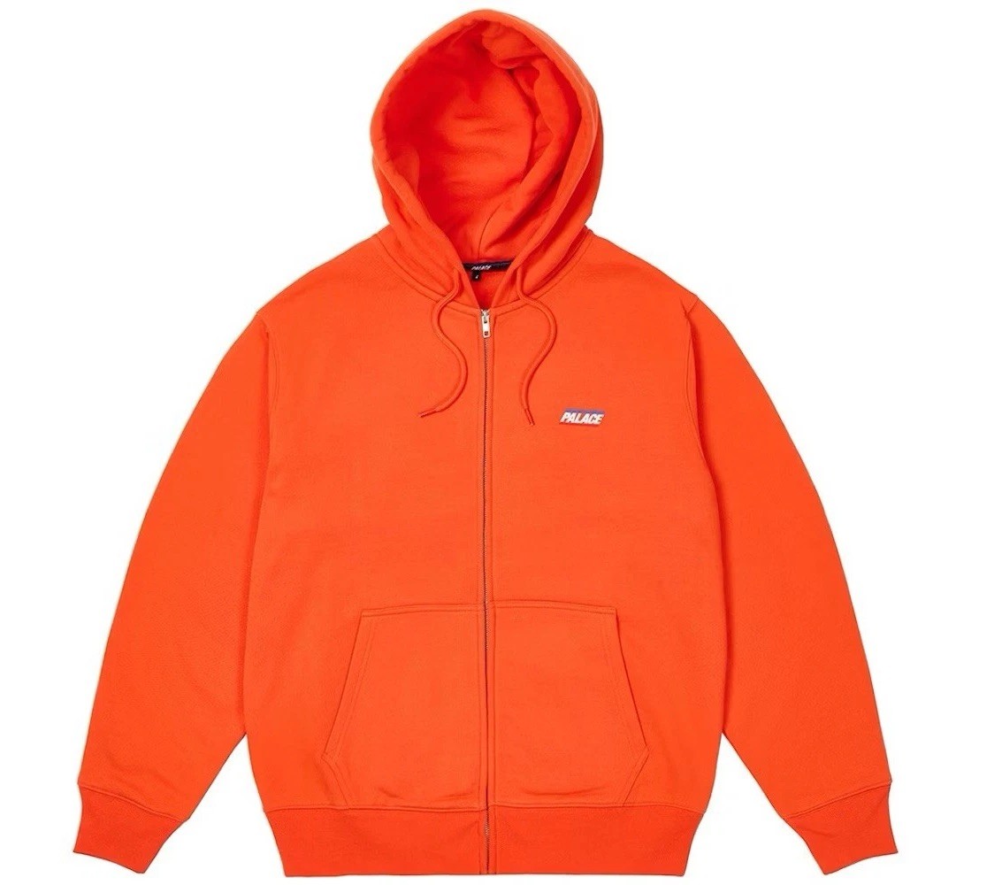 Palace Basically A Zip Hood Rouge SS24 Size XL Reddish Orange