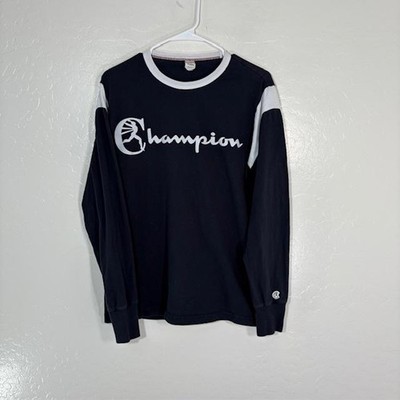 Champion Todd Snyder Shirt Mens Small Black Long Sleeve Crewneck Logo Collab