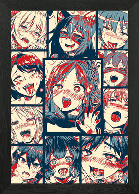 Ahegao Comeback Gerahmtes Wandbild Poster Leinwanddruck Bild