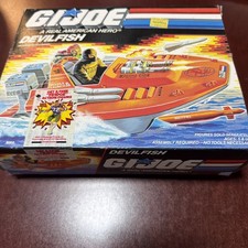 1985 GI JOE DEVILFISH BOAT COMPLETE w BOX