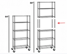 Amazon Basics Shelf Adjustable Metal 2' EXTENDED RODS (Extension Pole)