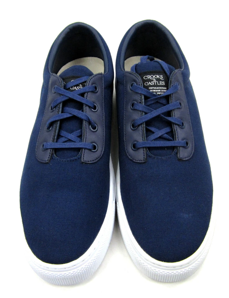 Crooks & Castles Zapatos Lona Lo Con Cordones Decklo Azul Marino Tenis Talla 11 Foto 4 de 4