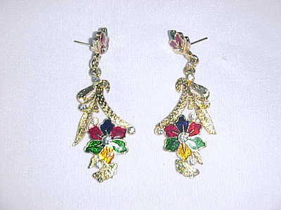 GREEN Gold BREATHTAKING Earrings FOR Sari SKIRT Dress Outfit MINA WORK  Jewelry | eBay