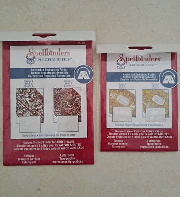 2x Spellbinders M-BOSSABILITIES Prägefolder Weihnachtsmann Schlitten Rentier Magie 