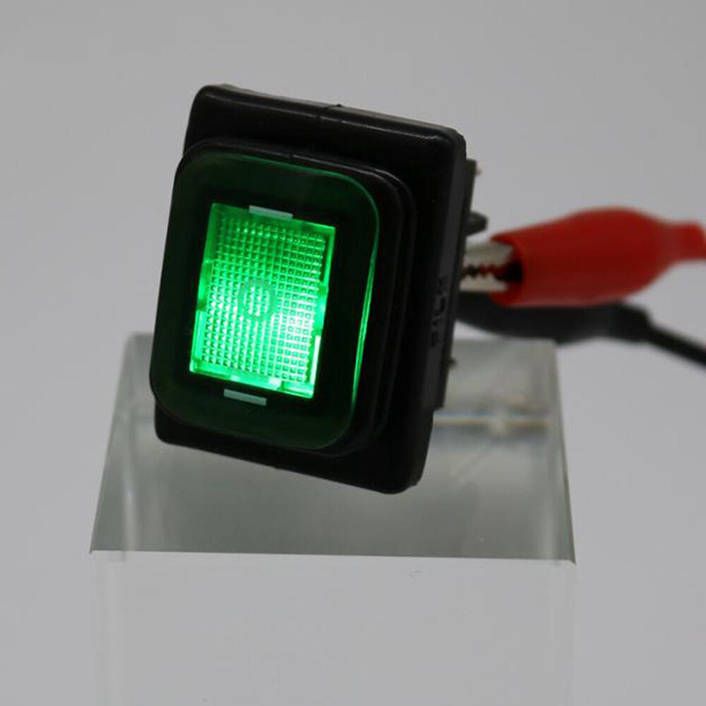2 Waterproof 3-Position Rocker Switch Green LED ON/OFF/ON 6-Pin DPDT AC ...