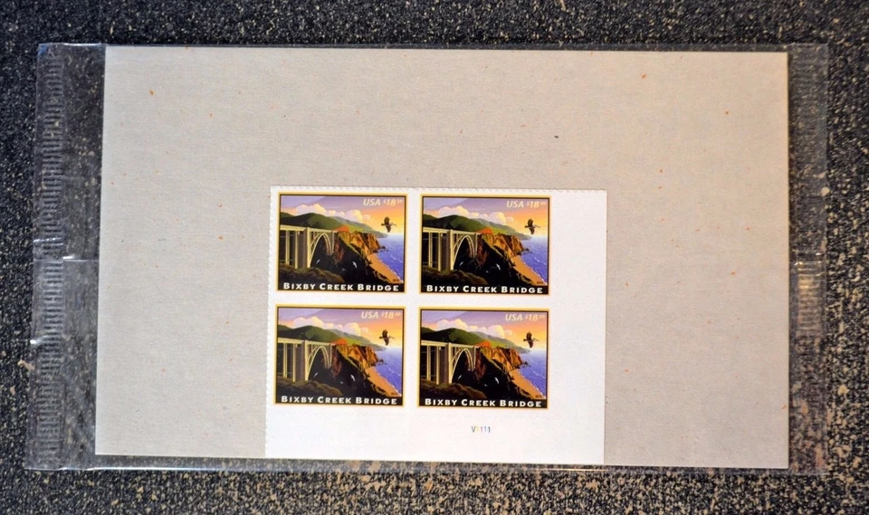 2010USA #4439 $18.30 Bixby Creek  - Plate Block of 4 - Express Mail  (PO Sealed) - Image 3 of 4