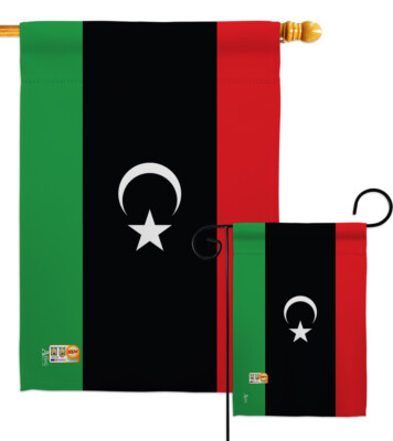 Libya Nationality Pomegranate Blossom Arabian Eagle Garden House Yard Flag