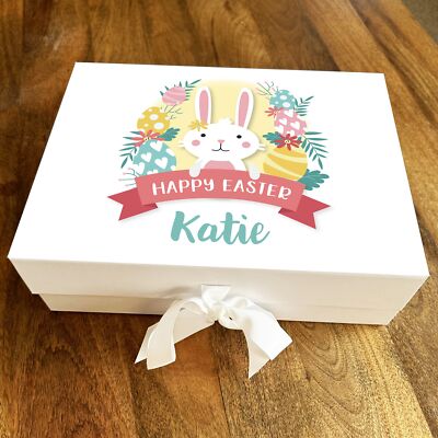 Frohe Ostern Hase Blumenkind Schokolade Leckereien Süßigkeiten Korb Geschenkbox
