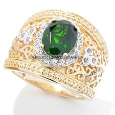 Lustrous Emerald Oval Cut With 14K Solid Gold Ring For Men 490