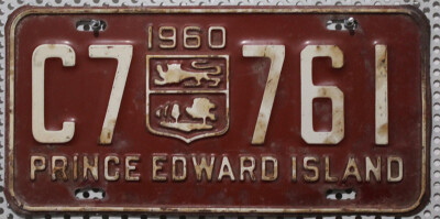 Kanada Nummernschild 1960 Oldtimer Prince Edward Island Kennzeichen Canada C7
