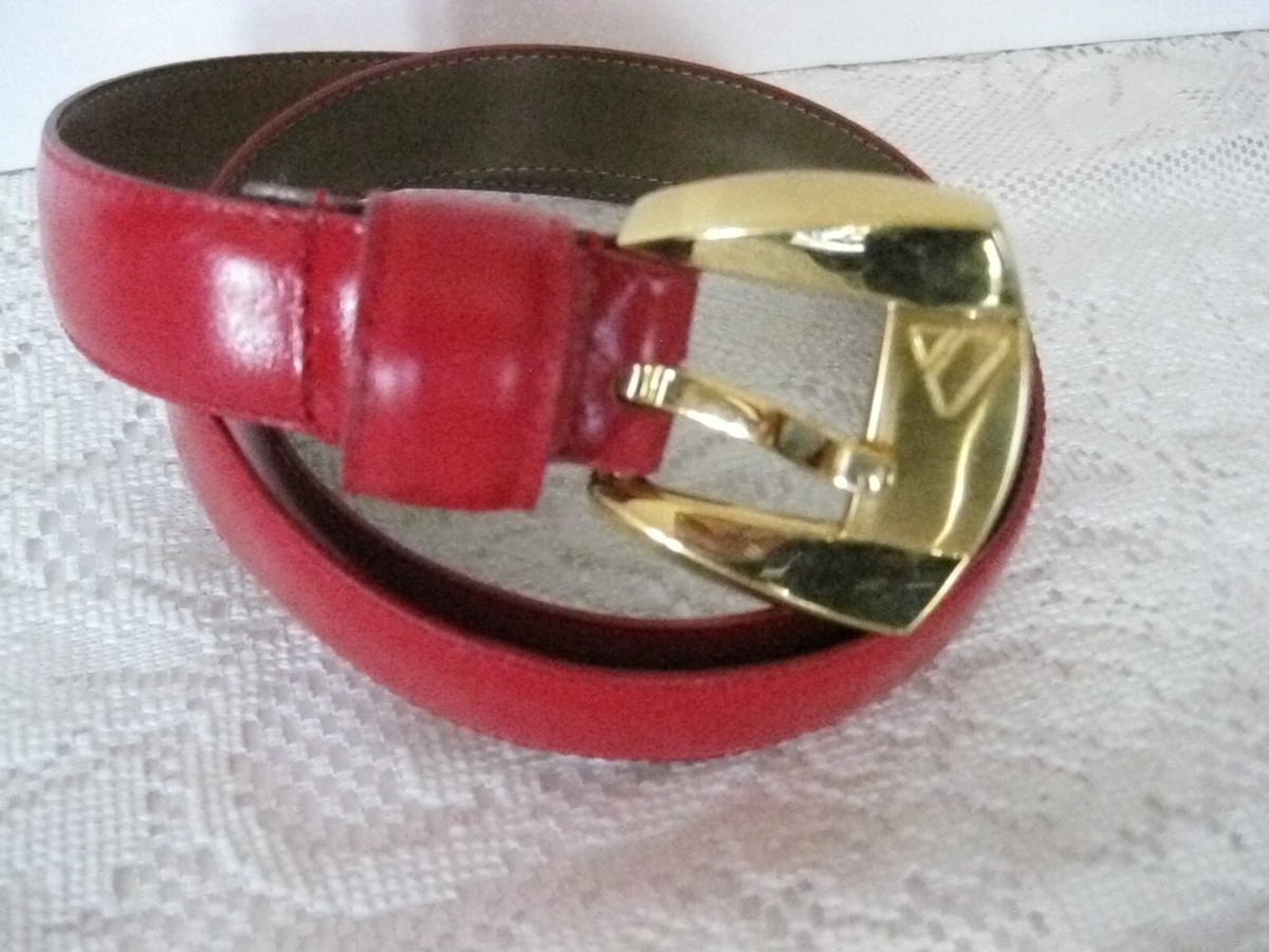 Liz Claiborne Red Belt with Gold Buckle Liz Claiborne Red Belts for Women for sale | eBay main image 4