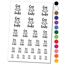 Cat Lady Cuteness Temporary Tattoo Water Resistant Fake Body Art Set Collection