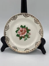 Paden City American Rose Bread & Butter Plate 6.5” K-53 Gold Warranted
