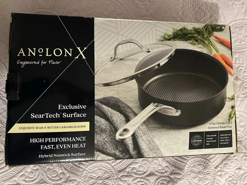 ANOLON - X Sartén híbrida antiadherente con tapa - 3,5 cuartos - NUEVA Foto 2 de 4