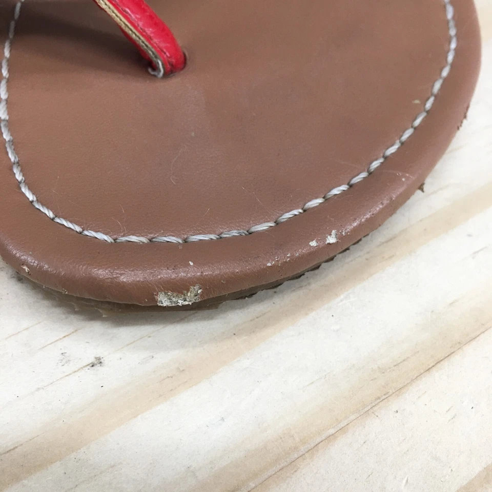 Talbots Sandals Womens 7 Flip Flop Red Slip On Casual Toe Post Open Toe Low Top - Image 4 of 4