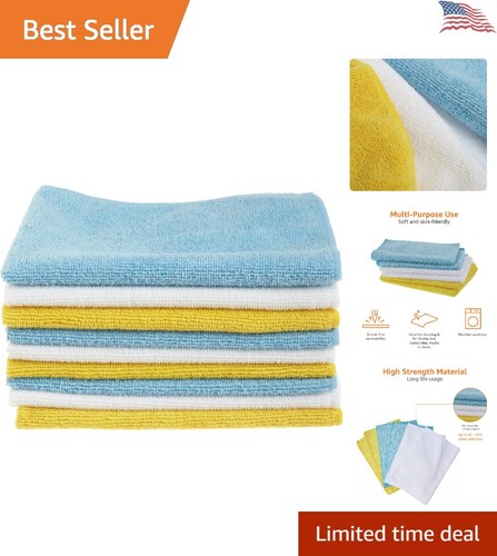 Pack of 48 Microfiber Cleaning Cloths - Non-Abrasive, Reusable ...