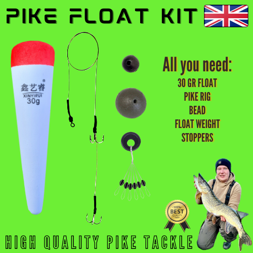 Pike Fishing Deadbait Float Set Pike RIGS Float Rig Lead Zander
