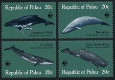 Palau 24-27, MNH. Michel 20-23. WWF 1983. Whales: Hampback, Blue, Fin, Sperm.