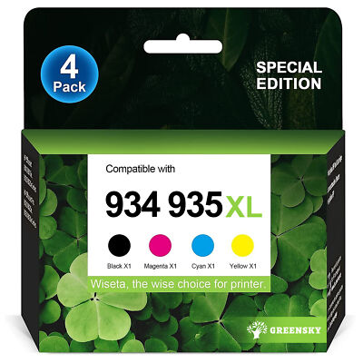 4PK 934XL&935XL Black & Color Printer Ink Cartridge for HP OfficeJet Pro 6230