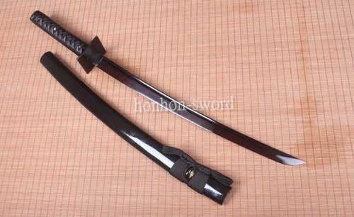 9260 Spring Steel Wakizashi Japanese Samurai Ninja Sword Square Tsuba Black - 第 8/8 張圖片