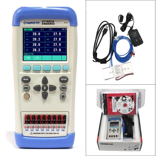Misuratore di temperatura multicanale registratore dati AT4204 termocoppia J K T E S N B R - Foto 2 di 11