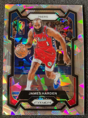 2023-24 Prizm #98 James Harden Cracked Ice SP. Philadelphia 76ers