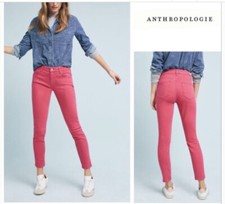 NWT ANTHRO Pilcro And The Letterpress Womens Red Mid RIse Skinny Jeans Size 26