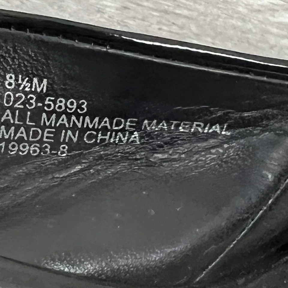 Vintage 90s Worthington Black Patent Leather Slingback Pump Size 8.5 M Peep Toe - Image 3 of 4