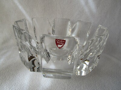 Orrefors Sweden Glasschale Corona Design Lars Hellsten signiert unbeschädigt