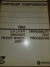 Manuel d'entretien Chrysler Dodge Plymouth 2.6L 1983 procédure