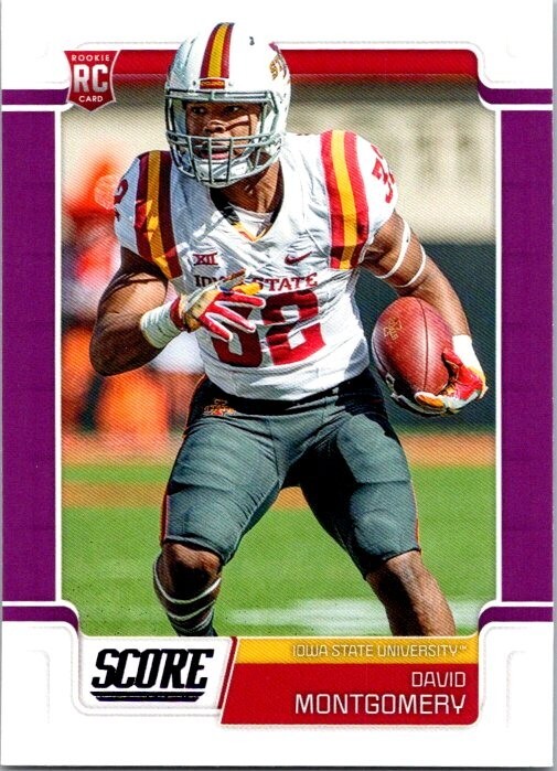2019 Score David Montgomery Rookie RC Purple #339 Iowa State Cyclones Lions