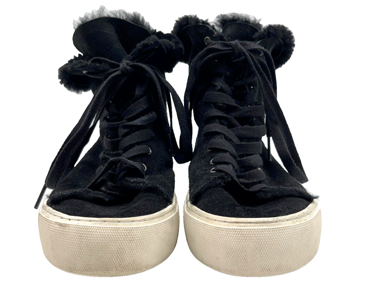 UGG Women's Beven Leather High-Top Lace-Up Sneaker Shoes Black Us