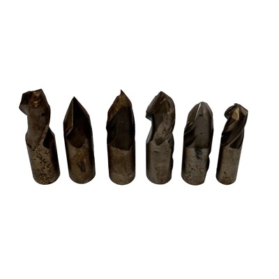 Lot of 6  HSS Countersink & Drill Bit Set 4x 1'' Dia, 1x 3/4''