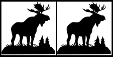 Moose Scene Outdoors Two Black Vinyl Decal Car Truck Camper RV Windows Laptop