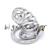 Stainless Steel Metal Male Chastity Cage Device Men's Locking Belt Restraint