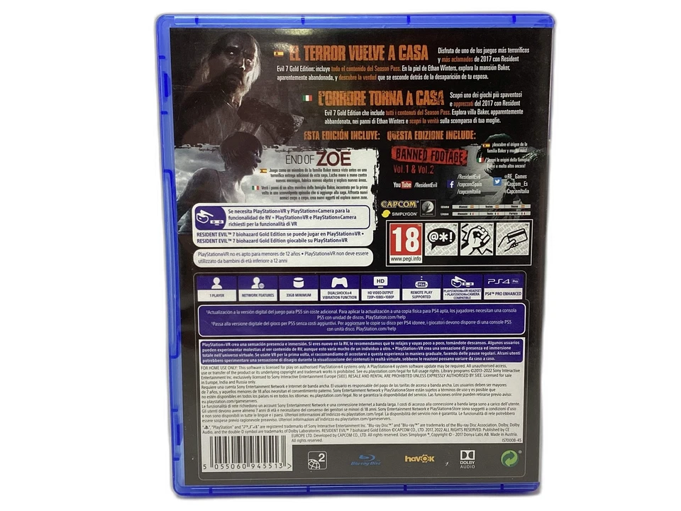 JUEGO PS4 RESIDENT EVIL VII BIOHAZARD. GOLD EDITION PS4 20374043, foto 2 de 4