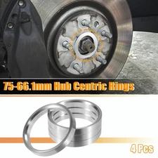 4pcs OD 75mm to ID 66.1mm Aluminum Alloy Car Hub Centric Rings Wheel Spacer