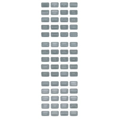 Blue Sea 8217 Grey Small Format Label Kit - 60 Labels 8217 UPC 632085082178