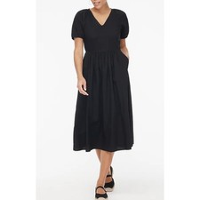 J Crew Lace Trim Midi Dress 0 Black NWT CI195 J.Crew Travel Resort Cruise